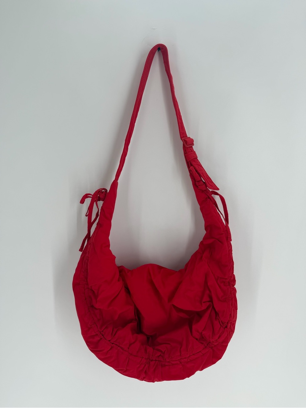Cos Canopy Mini Crossbody Ruched Bag In Red